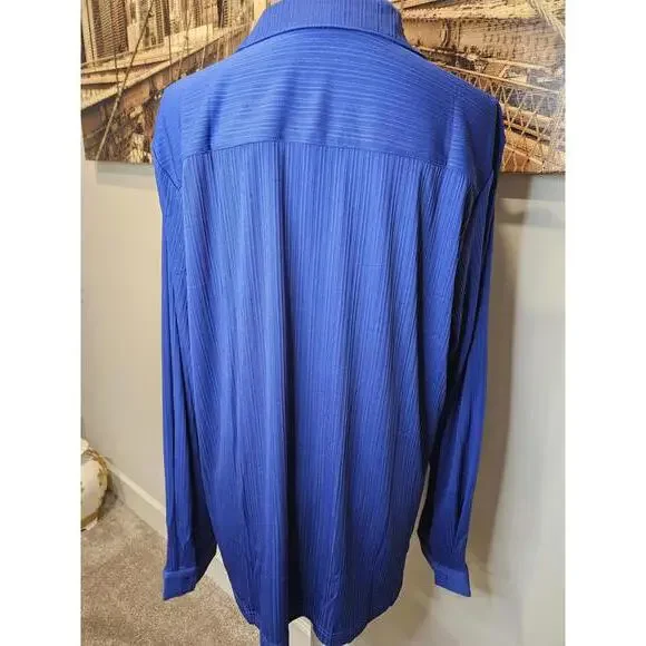Nwt Coofandy Men's Stretchy Blue Long Sleeve Size L 800-1 - Picture 2 of 7